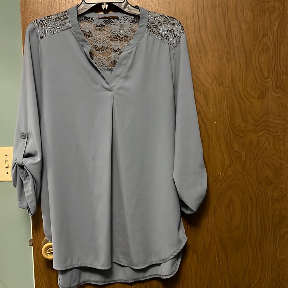 Gaharu blue/gray blouse size L